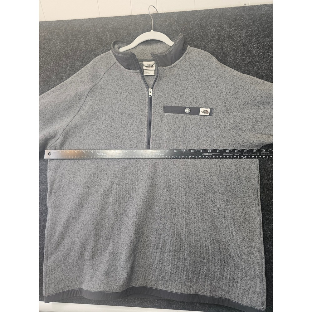 The North Face Gordon Lyons Quarter Zip Men XL Gray Sweater Knit Fleece Pullover - Picture 6 of 6